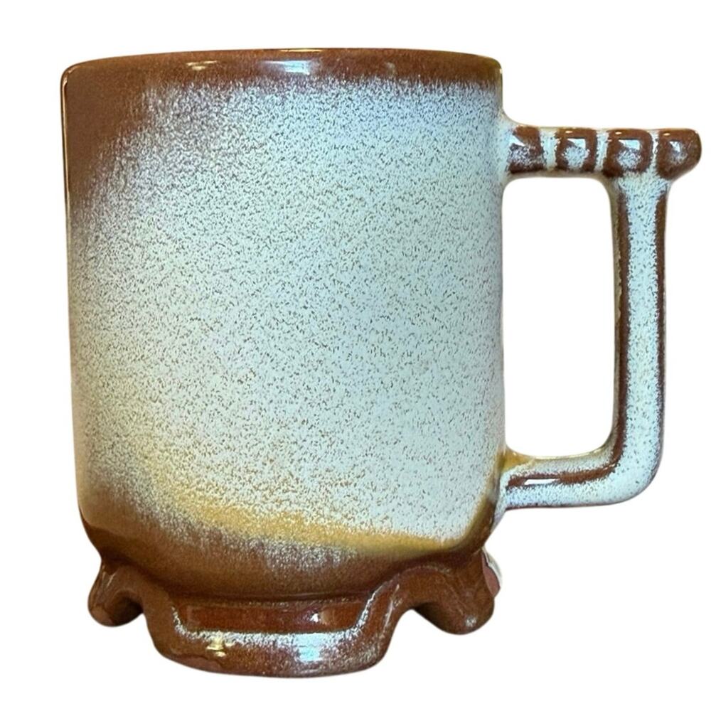 Frankoma C1 Mug • White Sand • Footed Base • 3.875” Vintage Pottery